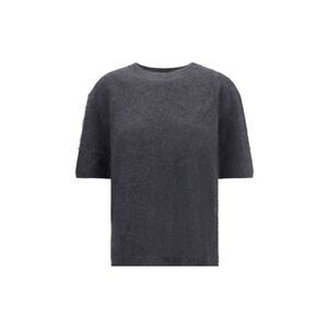 Lisa Yang Grey Cashmere Short Sleeve Women's Sweater